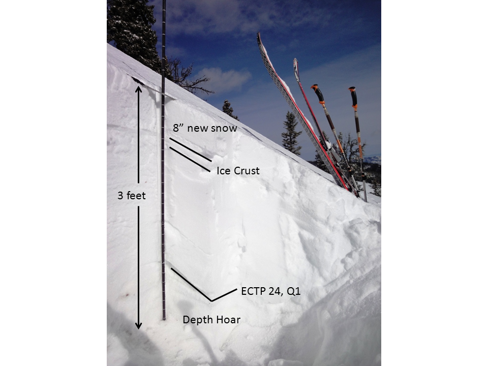 Depth Hoar still breaking in Bridger Range